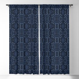 Indigo blue tie-dye pattern Blackout Curtain