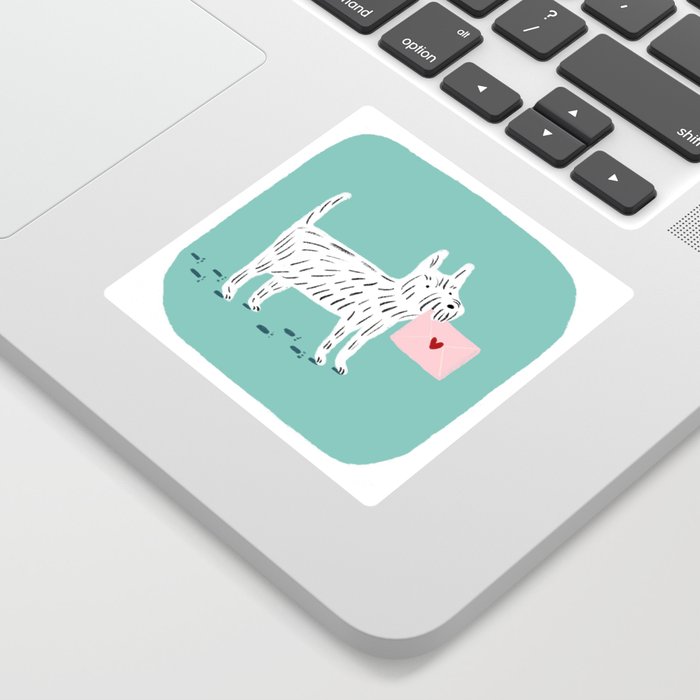 White Terrier Sending Love Sticker
