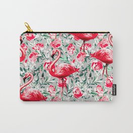 Flamingos and Flowers Carry-All Pouch