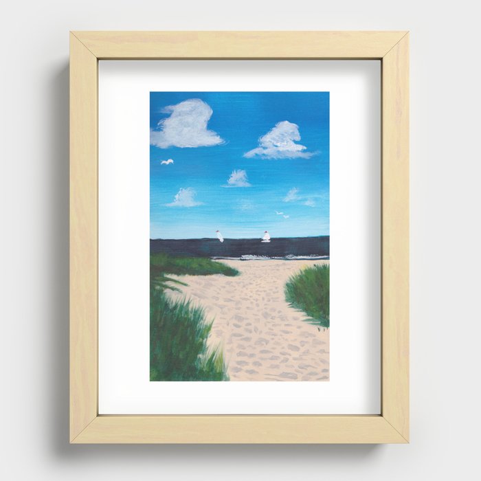 Sand Path to the Beach at the Cape Recessed Framed Print