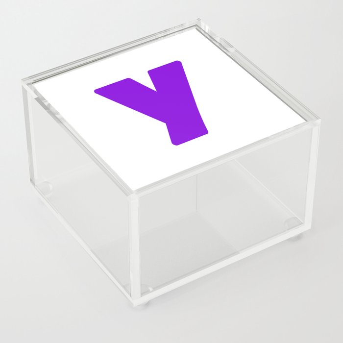 y (Violet & White Letter) Acrylic Box