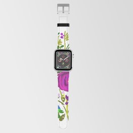 Floral pink flowers tropical loose watercolor  Apple Watch Band