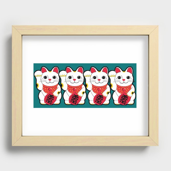  Maneki-Neko Japanese Lucky Cat Recessed Framed Print