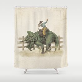 Dino Rodeo  Shower Curtain