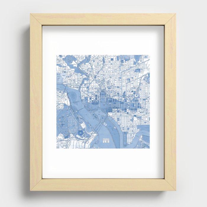 Washington DC Map Recessed Framed Print
