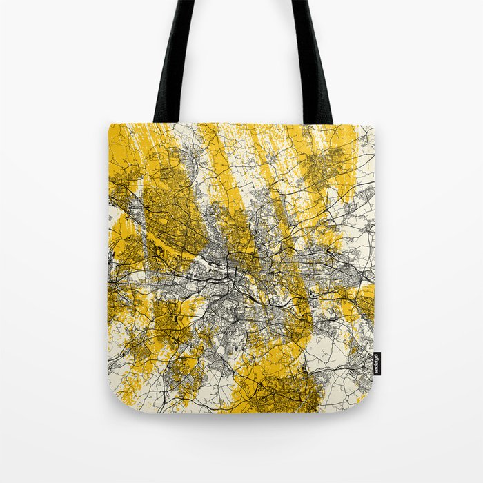 Glasgow, Scotland Map - Authentic City Map Illustration Tote Bag