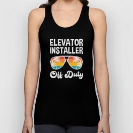 Elevator Installer Off Duty Summer Vacation Shirt Funny Vacation Shirts Retirement Gifts Tank Top