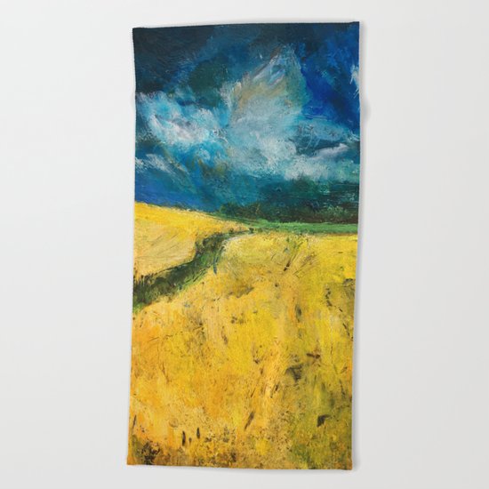 Yellow Fields Beach Towel