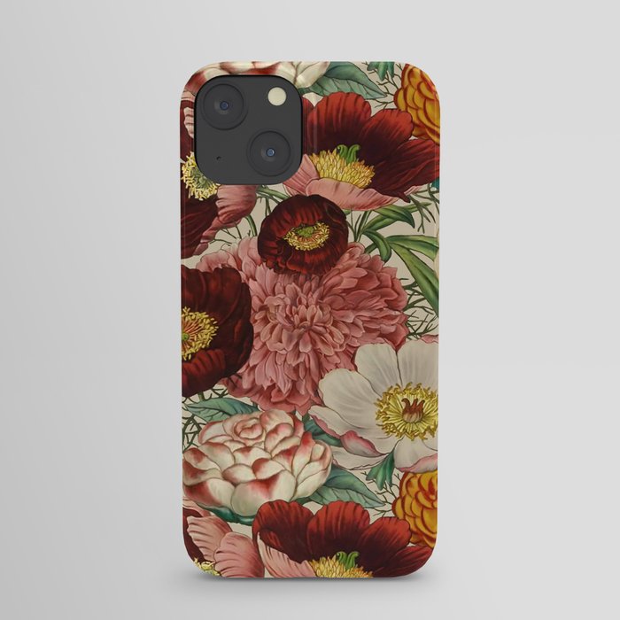 VINTAGE BOTANICAL FLOWERS iPhone Case