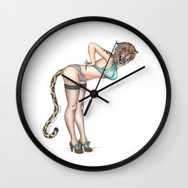 The Leopard Woman Wall Clock