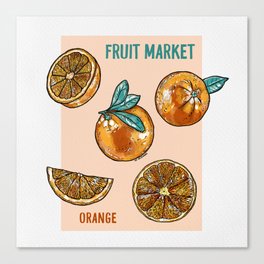 Fruit Market Orange  Canvas Print