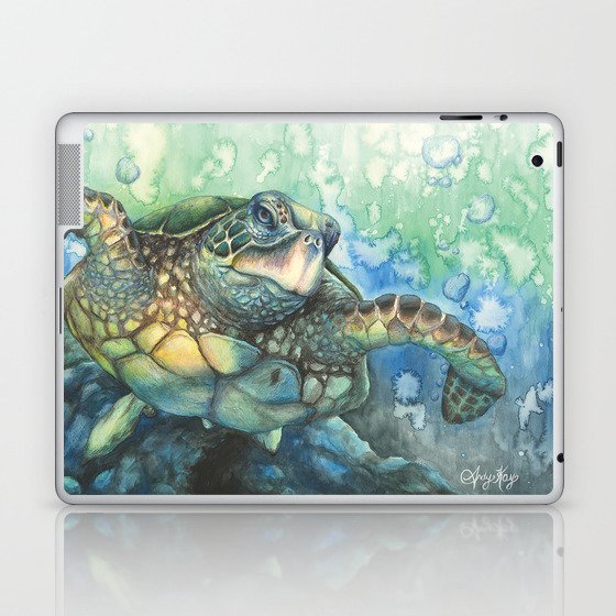 Sea Turtle Glides Laptop & iPad Skin