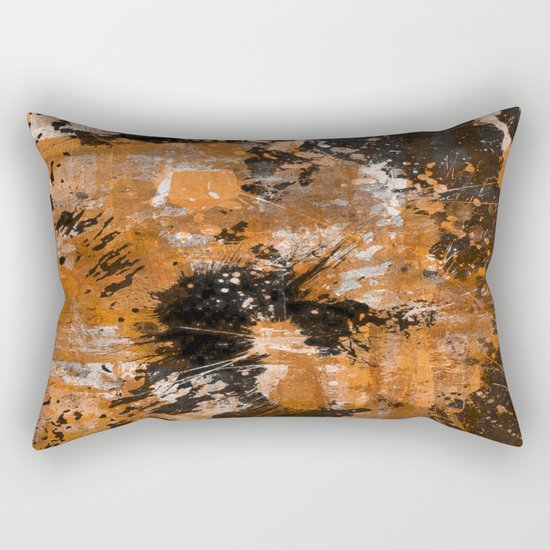 Rusting Darkness - Abstract in gold, black and white Rectangular Pillow