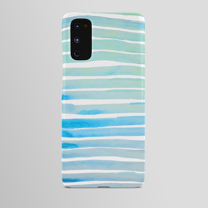 New Year Blue Water Lines Android Case