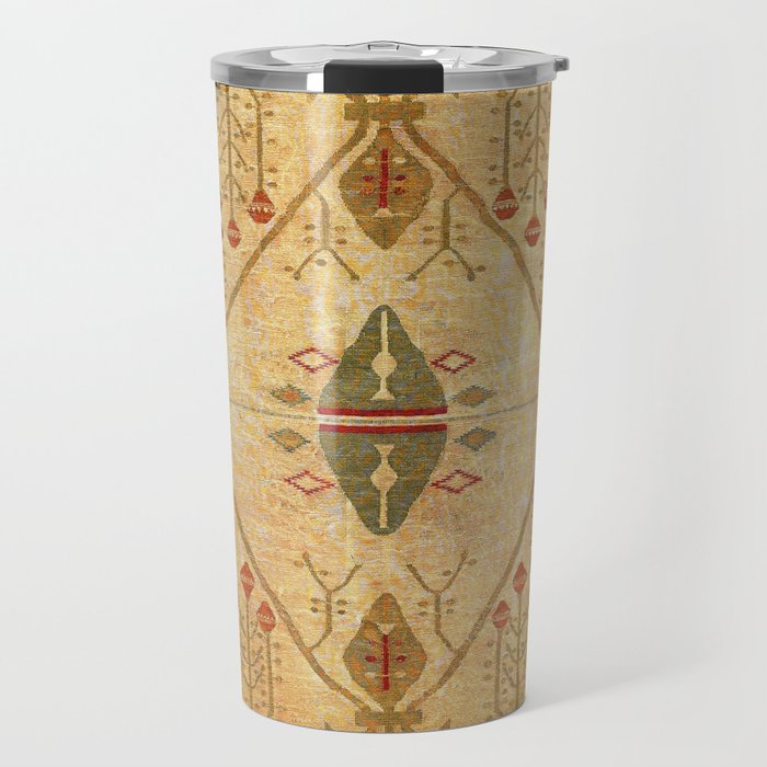 Bikaner Dhurrie Northwest Indian Kilim Print Travel Mug