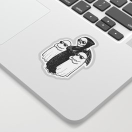 Cute Grim Reaper and Ghosts Sticker
