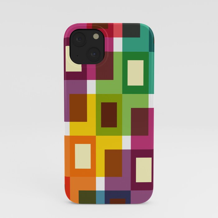 Geometric Pattern 11 (Colorful squares) iPhone Case