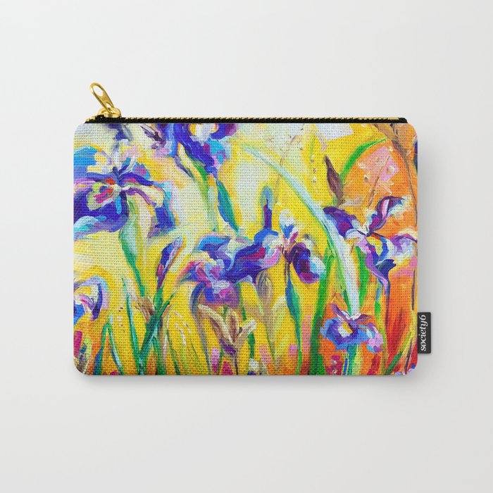 Alpha and Omega Impressionist Blue Irises Carry-All Pouch