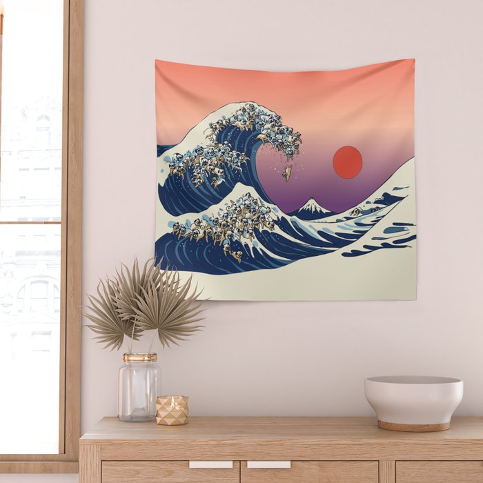 Pug hot sale wave tapestry