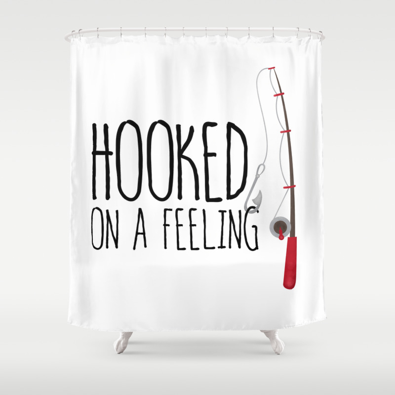 Hooked On A Feeling Fishing Shower Curtain By Avenger Society6