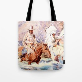 “Wading Through the Water” by Carl Oscar Borg Tote Bag