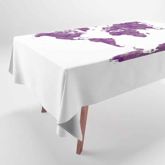lilac watercolor world map Tablecloth