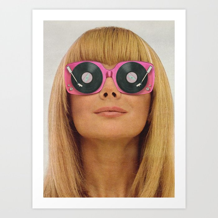 Pink Vinyl Sun Glasses Art Print
