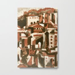 Inspired by Maremma Metal Print | Casein, Landscape, Art, Brown, Italy, Geometric, Neutrals, Beige, Painting, Buildings 
