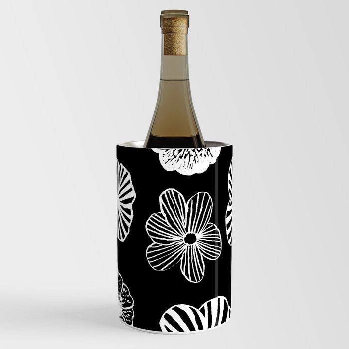 Glowing Flowers in Black and White Wine Chiller