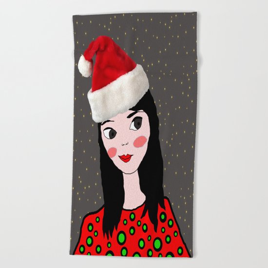 Christmas with you | Kids Painting | Only Love by Elisavet Beach Towel