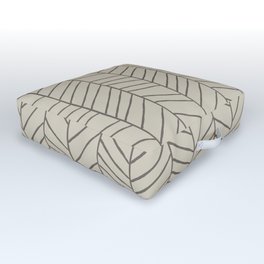 Relentless pattern No 01 - Gray & Bone handrawn herringbone Outdoor Floor Cushion