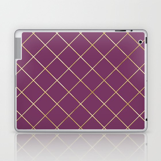 Purple Gold Modern Squares Collection Laptop & iPad Skin