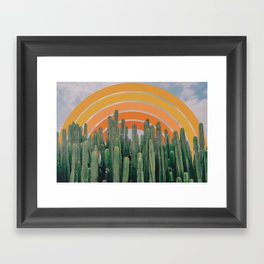Cactus and Rainbow #1 Framed Art Print
