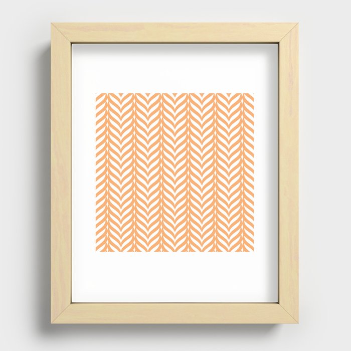 Orange Woven Pattern Recessed Framed Print