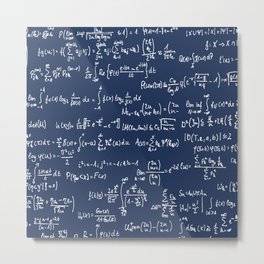 Math Equations // Navy Metal Print | Genius, Drawing, Education, Mathproblems, School, Coffeemug, Comforter, Formulas, Equations, Numbers 