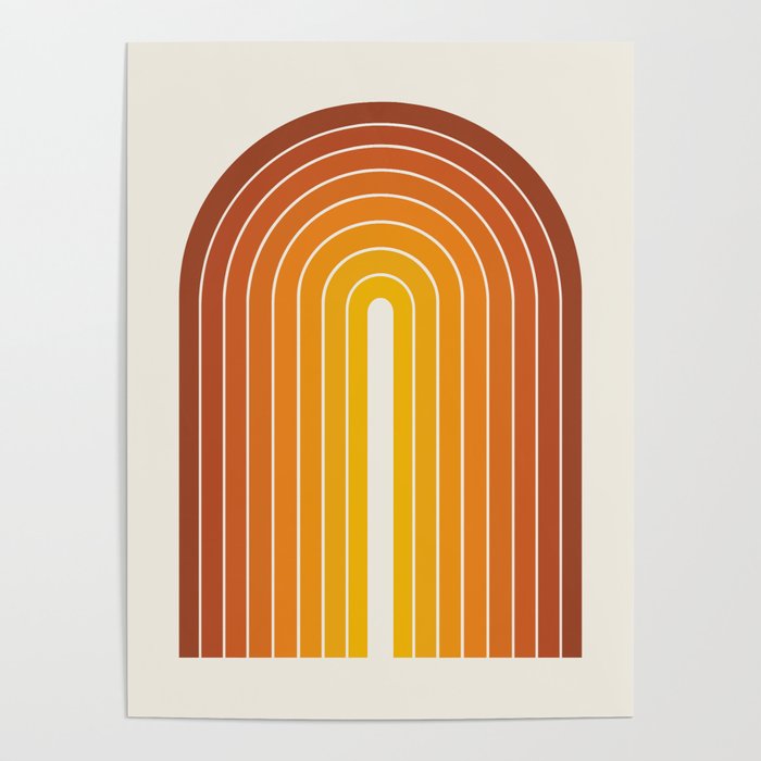 Gradient Arch IX Retro Orange Poster by colour poems | Society6