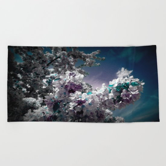 Flowers Purple & Teal Beach Towel