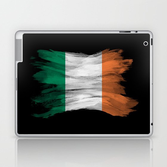 Ireland flag brush stroke, national flag Laptop & iPad Skin