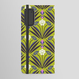 Art deco floral pattern in yellow Android Wallet Case
