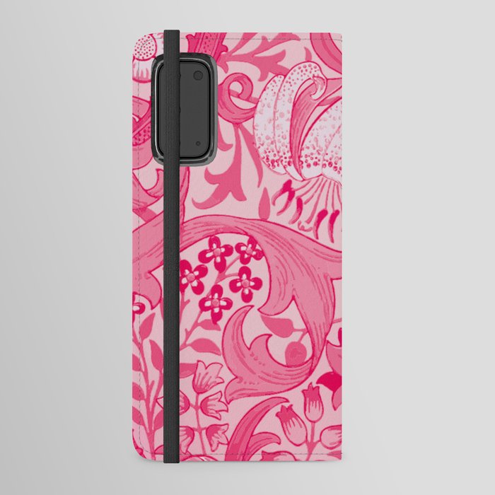 SHOCK PINK VICTORIAN FLOWER PATTERN. Android Wallet Case