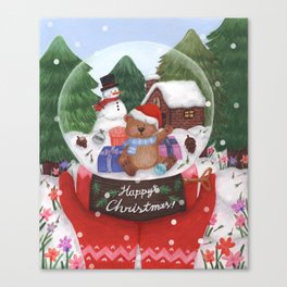 snowball christmas card Canvas Print
