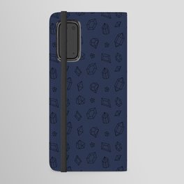 Navy Blue and Black Gems Pattern Android Wallet Case