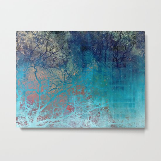On the verge of Blue Metal Print