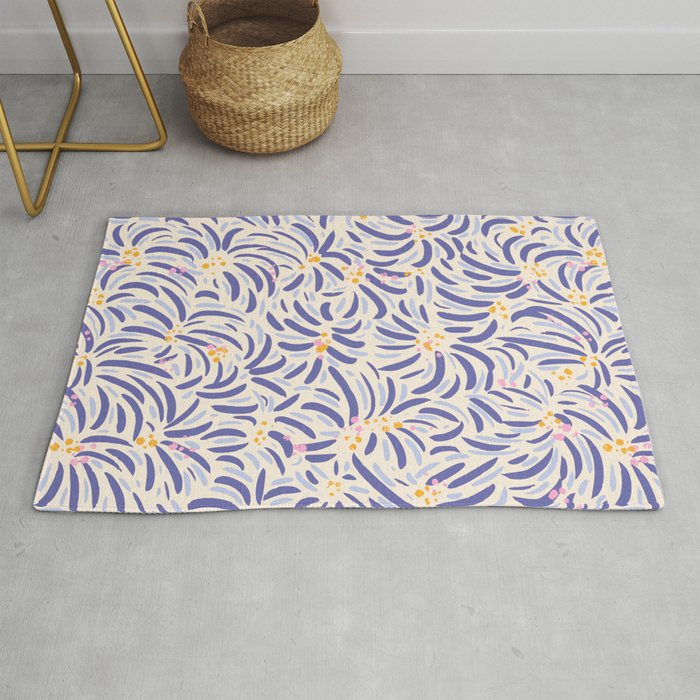 Powerful and floral pattern invers Rug