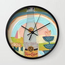 Topo Chico Land Wall Clock | Austintexas, Kitchenart, Geometricpainting, Vintageart, Collageart, Diningroomprint, Midcenturydecor, Retrodesign, Topochico, Colorfuldecor 