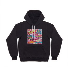 Confetti: A colorful abstract design in neon pink, neon green, and neon blue Hoody