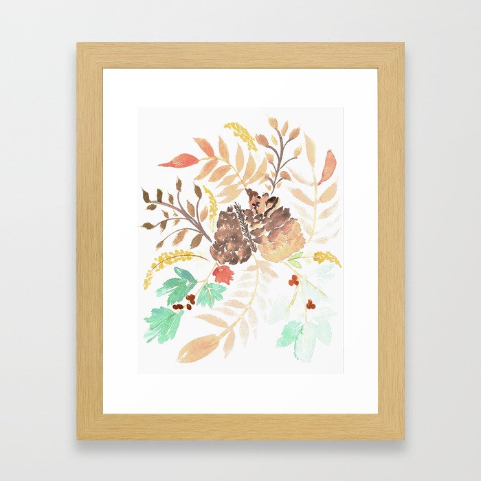 Floral fall  painting  Framed Art Print