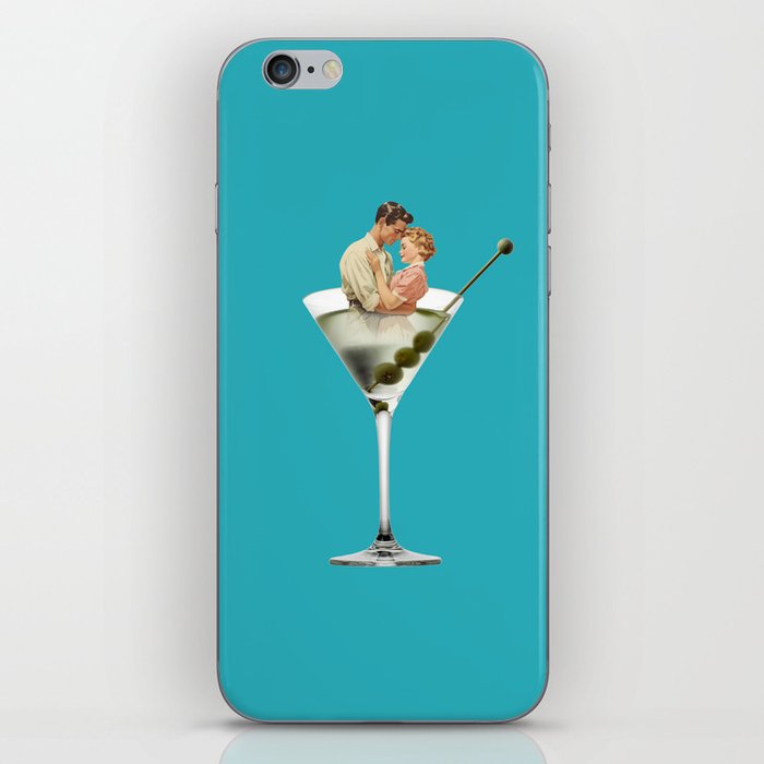 olive you 2 teal iPhone Skin