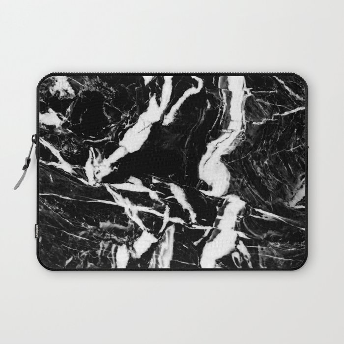 Black and White Marble Laptop Sleeve