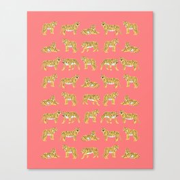 Year of the Tiger in Vibrant Coral Canvas Print